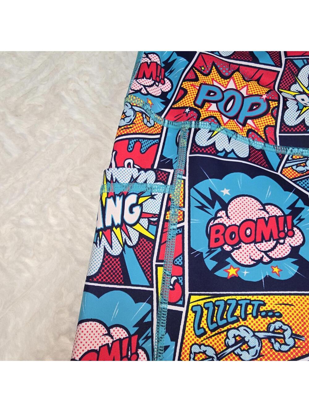 Constantly Varied Gear Comic Pop Art Leggings Colorful Workout size Medium - Picture 4 of 6